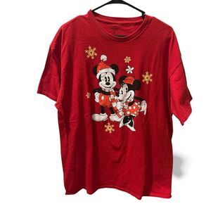 Disney Mickey Mouse Christmas Garland Lights Red T-Shirt